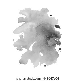 Abstract watercolor grayscale background. Vector illustration. Grunge texture for cards and flyers design. A model for the creation of digital brushes