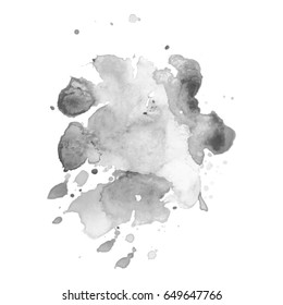 Abstract watercolor grayscale background. Vector illustration. Grunge texture for cards and flyers design. A model for the creation of digital brushes