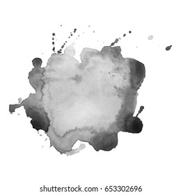 Abstract watercolor grayscale background. Vector illustration. Grunge texture for cards and flyers design. A model for the creation of digital brushes