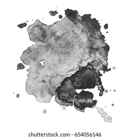 Abstract watercolor grayscale background. Vector illustration. Grunge texture for cards and flyers design. A model for the creation of digital brushes