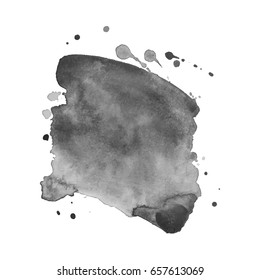 Abstract watercolor grayscale background. Vector illustration. Grunge texture for cards and flyers design. A model for the creation of digital brushes