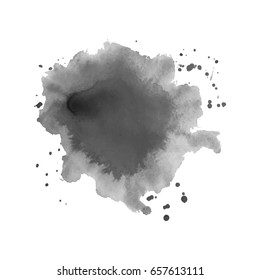 Abstract watercolor grayscale background. Vector illustration. Grunge texture for cards and flyers design. A model for the creation of digital brushes