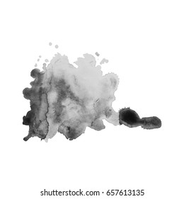 Abstract watercolor grayscale background. Vector illustration. Grunge texture for cards and flyers design. A model for the creation of digital brushes