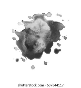 Abstract watercolor grayscale background. Vector illustration. Grunge texture for cards and flyers design. A model for the creation of digital brushes