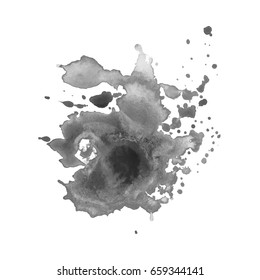 Abstract watercolor grayscale background. Vector illustration. Grunge texture for cards and flyers design. A model for the creation of digital brushes