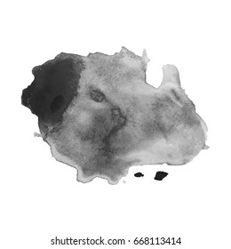 Abstract watercolor grayscale background. Vector illustration. Grunge texture for cards and flyers design. A model for the creation of digital brushes