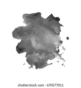 Abstract watercolor grayscale background. Vector illustration. Grunge texture for cards and flyers design. A model for the creation of digital brushes
