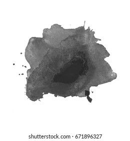 Abstract watercolor grayscale background. Vector illustration. Grunge texture for cards and flyers design. A model for the creation of digital brushes