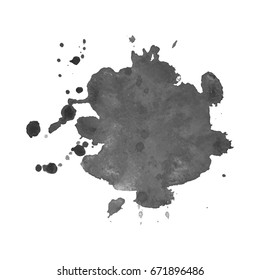 Abstract watercolor grayscale background. Vector illustration. Grunge texture for cards and flyers design. A model for the creation of digital brushes