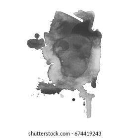 Abstract watercolor grayscale background. Vector illustration. Grunge texture for cards and flyers design. A model for the creation of digital brushes