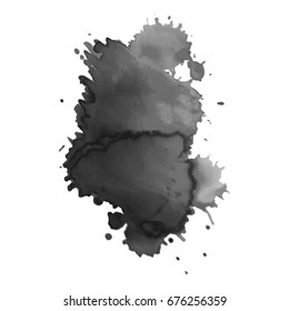 Abstract watercolor grayscale background. Vector illustration. Grunge texture for cards and flyers design. A model for the creation of digital brushes