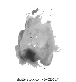Abstract watercolor grayscale background. Vector illustration. Grunge texture for cards and flyers design. A model for the creation of digital brushes