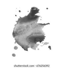 Abstract watercolor grayscale background. Vector illustration. Grunge texture for cards and flyers design. A model for the creation of digital brushes