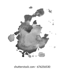 Abstract watercolor grayscale background. Vector illustration. Grunge texture for cards and flyers design. A model for the creation of digital brushes