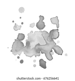 Abstract watercolor grayscale background. Vector illustration. Grunge texture for cards and flyers design. A model for the creation of digital brushes