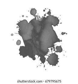 Abstract watercolor grayscale background. Vector illustration. Grunge texture for cards and flyers design. A model for the creation of digital brushes