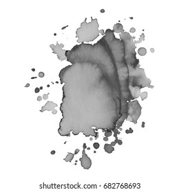 Abstract watercolor grayscale background. Vector illustration. Grunge texture for cards and flyers design. A model for the creation of digital brushes