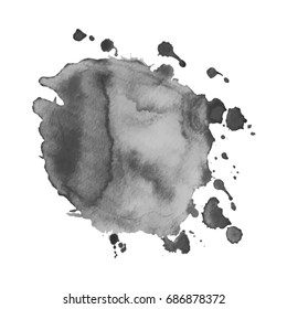Abstract watercolor grayscale background. Vector illustration. Grunge texture for cards and flyers design. A model for the creation of digital brushes