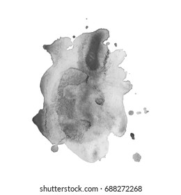 Abstract watercolor grayscale background. Vector illustration. Grunge texture for cards and flyers design. A model for the creation of digital brushes