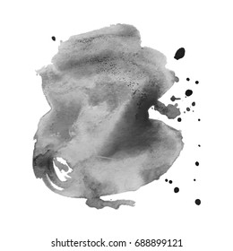 Abstract watercolor grayscale background. Vector illustration. Grunge texture for cards and flyers design. A model for the creation of digital brushes