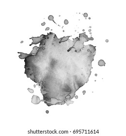 Abstract watercolor grayscale background. Vector illustration. Grunge texture for cards and flyers design. A model for the creation of digital brushes