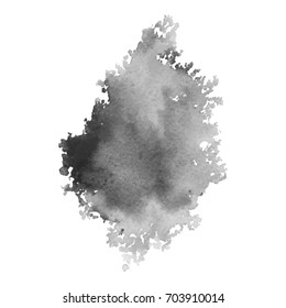 Abstract watercolor grayscale background. Vector illustration. Grunge texture for cards and flyers design. A model for the creation of digital brushes