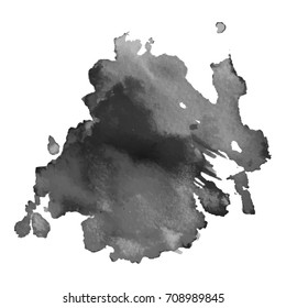 Abstract watercolor grayscale background. Vector illustration. Grunge texture for cards and flyers design. A model for the creation of digital brushes