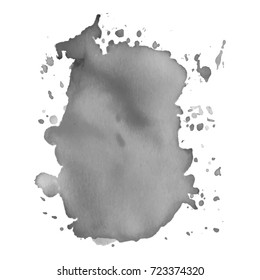 Abstract watercolor grayscale background. Vector illustration. Grunge texture for cards and flyers design. A model for the creation of digital brushes