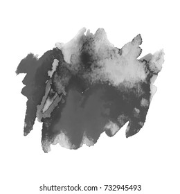 Abstract watercolor grayscale background. Vector illustration. Grunge texture for cards and flyers design. A model for the creation of digital brushes