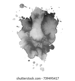 Abstract watercolor grayscale background. Vector illustration. Grunge texture for cards and flyers design.