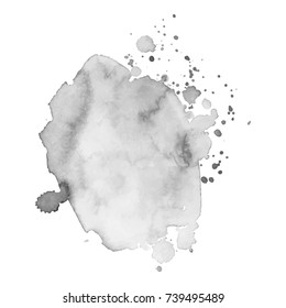 Abstract watercolor grayscale background. Vector illustration. Grunge texture for cards and flyers design.