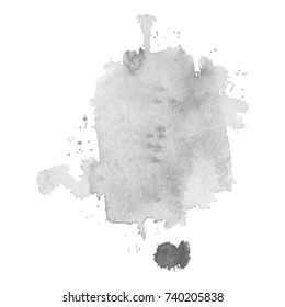 Abstract watercolor grayscale background. Vector illustration. Grunge texture for cards and flyers design.