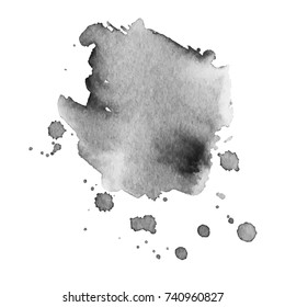 Abstract watercolor grayscale background. Vector illustration. Grunge texture for cards and flyers design.