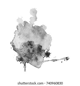 Abstract watercolor grayscale background. Vector illustration. Grunge texture for cards and flyers design.