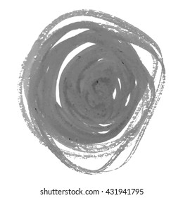 Abstract watercolor grayscale circle background. Vector illustration. Grunge texture for cards and flyers design. A model for the creation of digital brushes