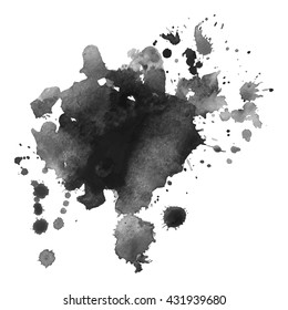 Abstract watercolor grayscale gradient background. Vector illustration. Grunge texture for cards and flyers design. A model for the creation of digital brushes