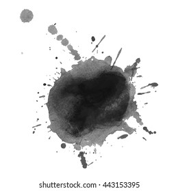 Abstract watercolor grayscale gradient background. Vector illustration. Grunge texture for cards and flyers design. A model for the creation of digital brushes
