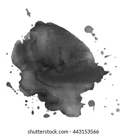 Abstract watercolor grayscale gradient background. Vector illustration. Grunge texture for cards and flyers design. A model for the creation of digital brushes