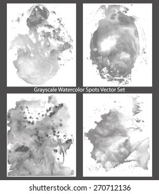 Abstract Watercolor Gray-scale Spots (vector background)