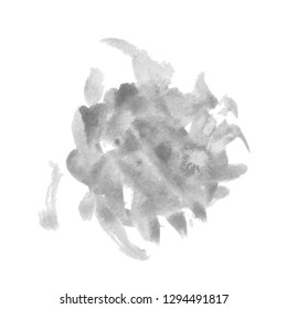 Abstract watercolor grayscale stain. Vector illustration. Grunge texture for cards and flyers design. A model for the creation of digital brushes