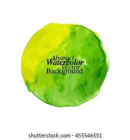 Abstract watercolor green circle vector background