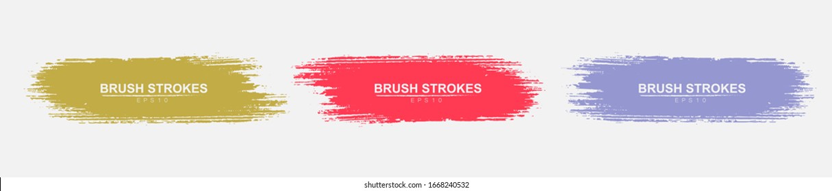 Abstract Watercolor Grunge Brush Stroke Set, Vector illustration. 