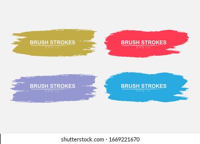 Abstract Watercolor Grunge Brush Stroke Set, Vector illustration.