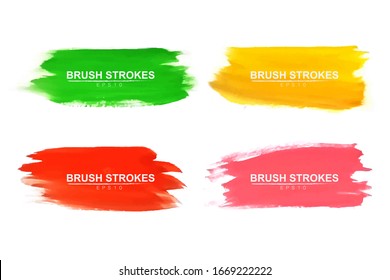 Abstract Watercolor Grunge Brush Stroke Set, Vector illustration.