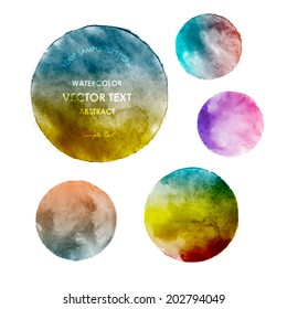 Abstract watercolor grunge round colored banners