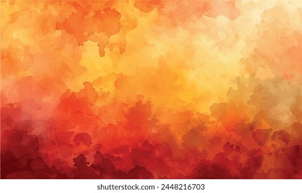 abstract watercolor hand drawn background, orange	
