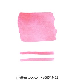 Abstract watercolor hand paint pink spot splash texture isolated on white background for design idea, illustration element, text, label or wedding invitations
