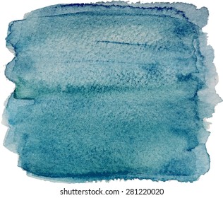 Abstract watercolor hand paint texture, dirty blue and green colours, wet paper layer, isolated on white background, watercolor textured backdrop, watercolor drop, traced, vector eps 8