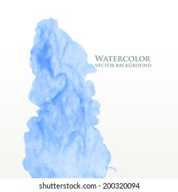 Abstract watercolor hand painted background in blue colors