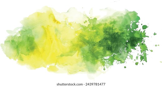 abstract watercolor hand painted background yellow and green